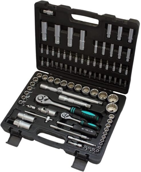 Jogo de Soquetes, encaixe 1/4 POL. E 1/2 POL., 94 PCS//STELS